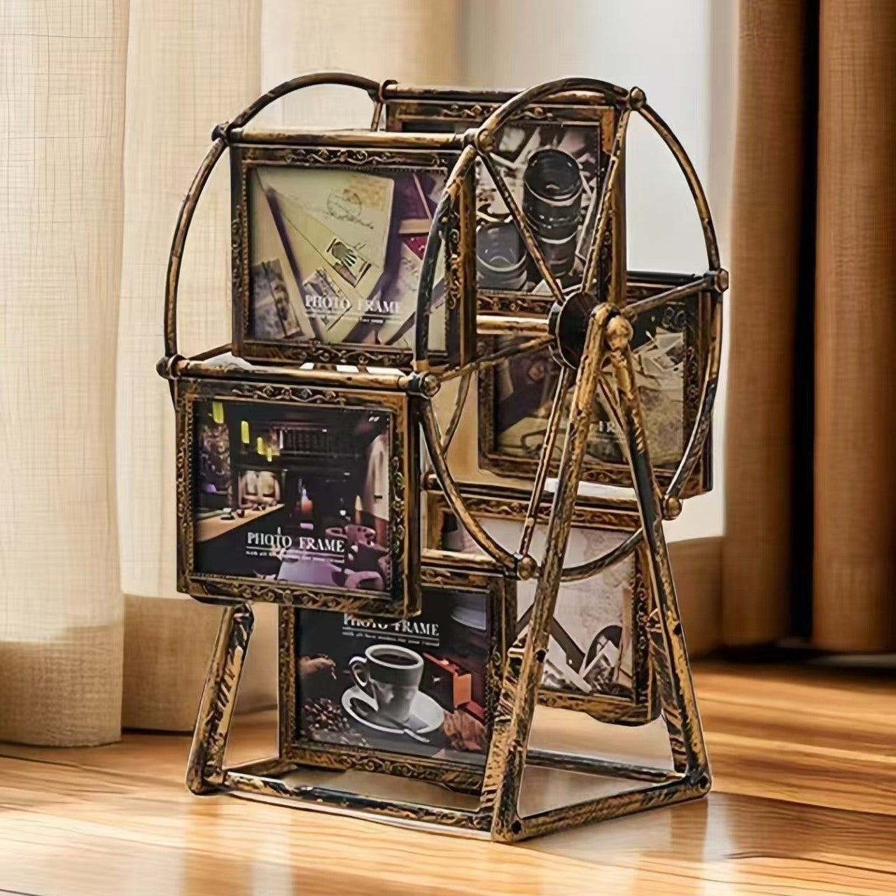 🎖️Rotating Ferris Wheel Photo Frame Vintage Home Family Display