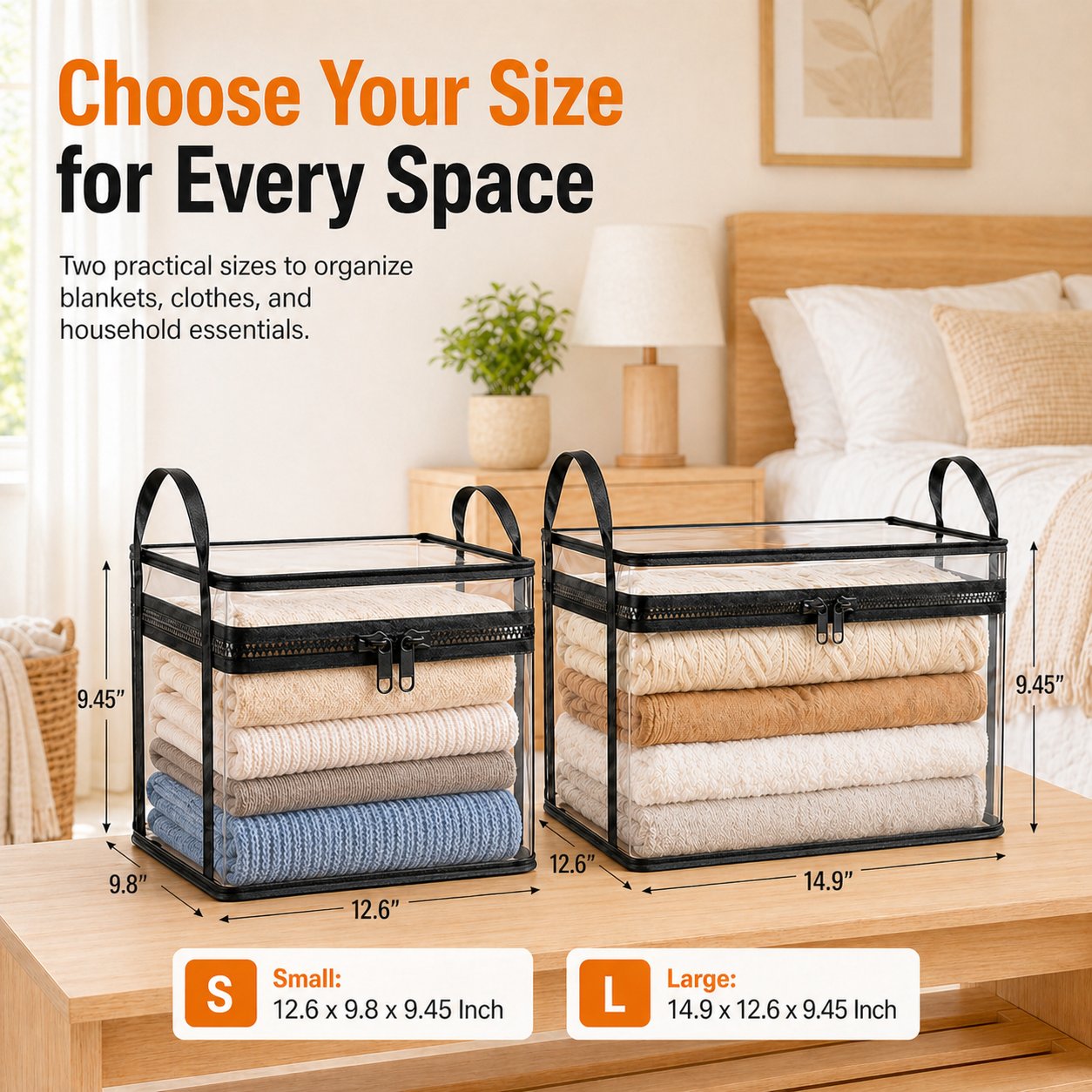 🎖️Super Large Heavy-Duty Thick Plastic Clear Storage Bag for Clothes, Moving & Storage🧸📚