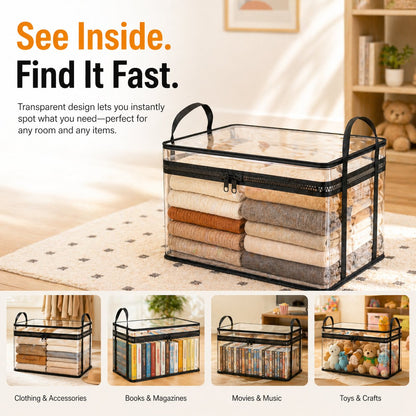 🎖️Super Large Heavy-Duty Thick Plastic Clear Storage Bag for Clothes, Moving & Storage🧸📚