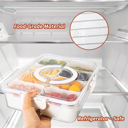✨🍒Divided Snack Box Container ,8 Grid Airtight Organizer for Fruits, Nuts & Candy🥨