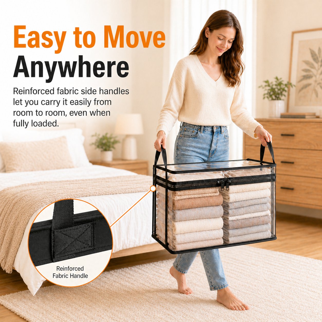 🎖️Super Large Heavy-Duty Thick Plastic Clear Storage Bag for Clothes, Moving & Storage🧸📚