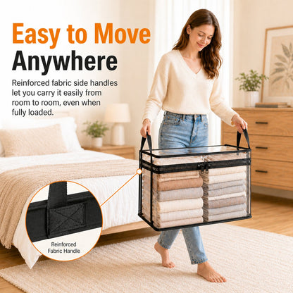 🎖️Super Large Heavy-Duty Thick Plastic Clear Storage Bag for Clothes, Moving & Storage🧸📚
