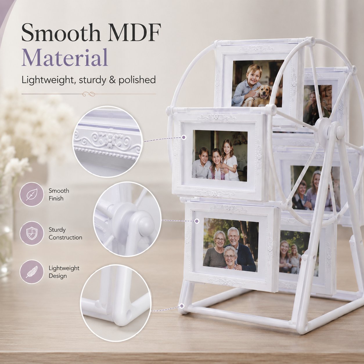 🎖️Rotating Ferris Wheel Photo Frame Vintage Home Family Display