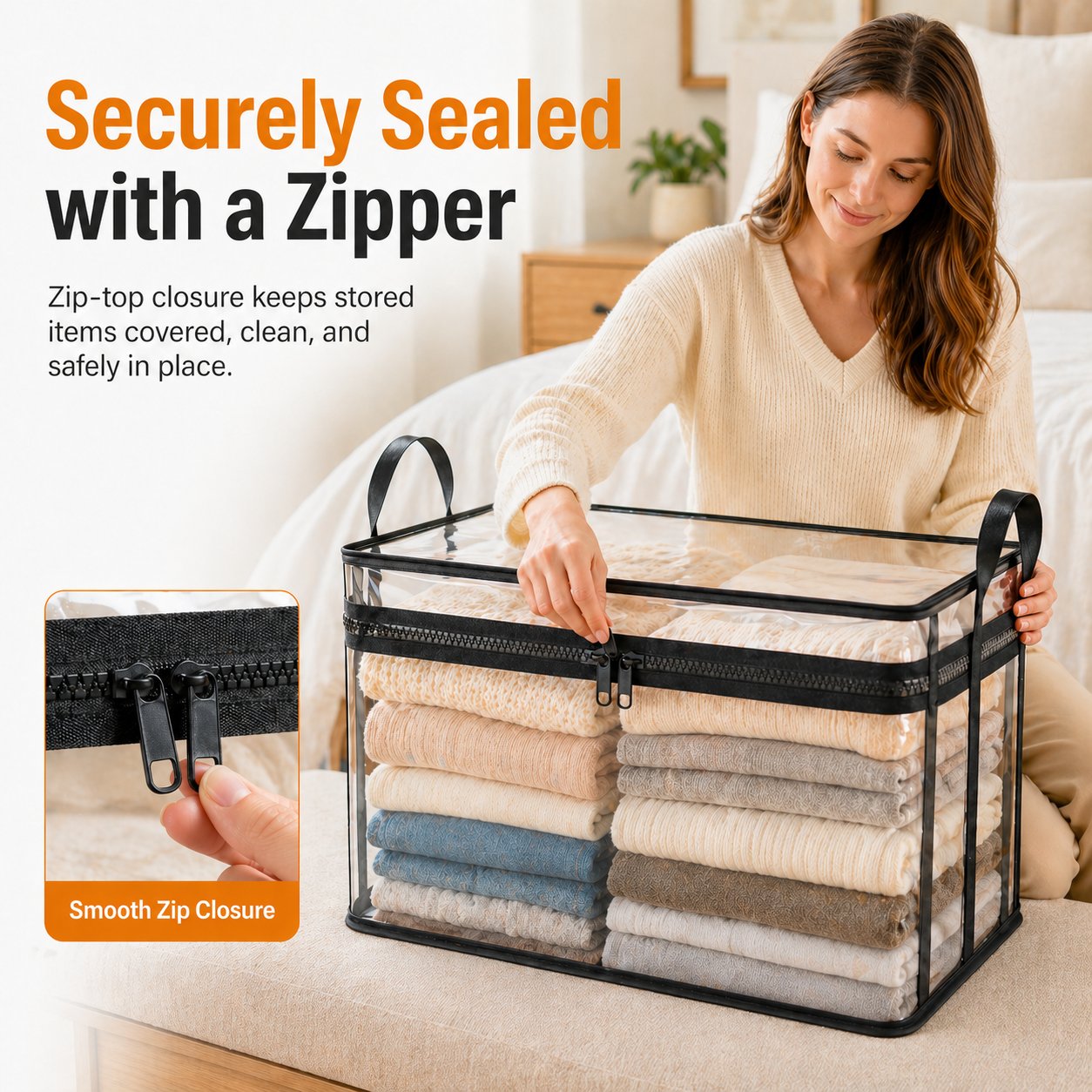 🎖️Super Large Heavy-Duty Thick Plastic Clear Storage Bag for Clothes, Moving & Storage🧸📚