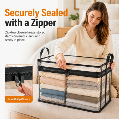 🎖️Super Large Heavy-Duty Thick Plastic Clear Storage Bag for Clothes, Moving & Storage🧸📚
